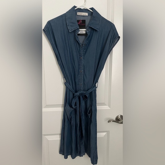 Dresses & Skirts - Button-Front Denim Shirt Dress in Dark Indigo